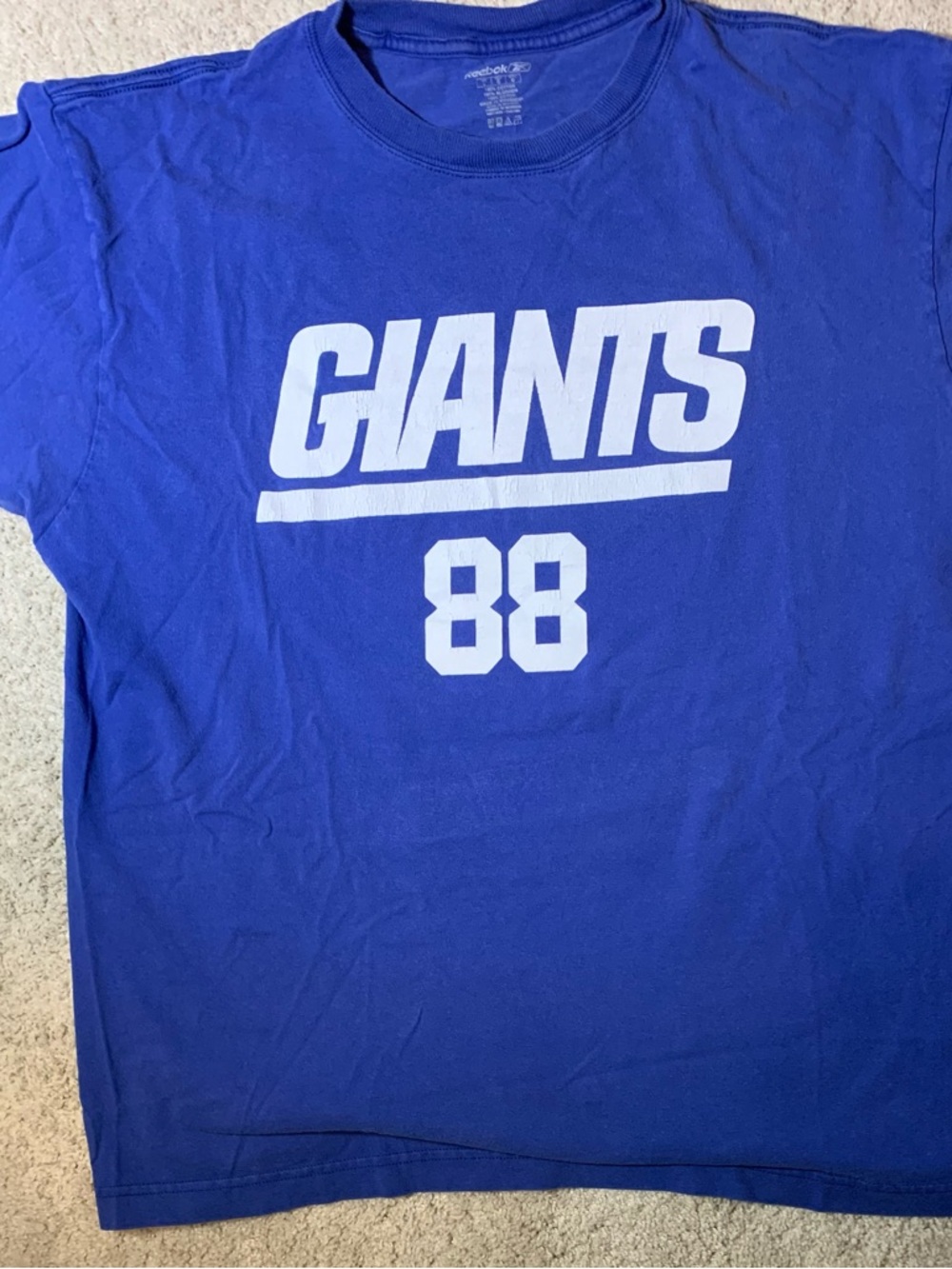 Reebok NY Giants Hakeem Nicks Mens L Blue NFL Tee Shirt Football